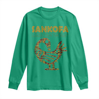 Sankofa Learn From The Past Long Sleeve Shirt African Bird Black History Akan Pattern
