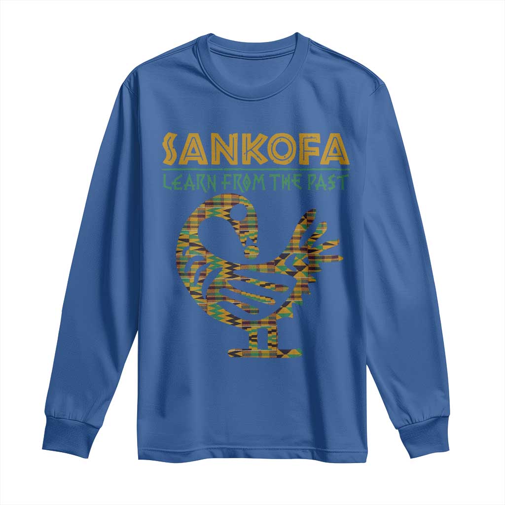 Sankofa Learn From The Past Long Sleeve Shirt African Bird Black History Akan Pattern
