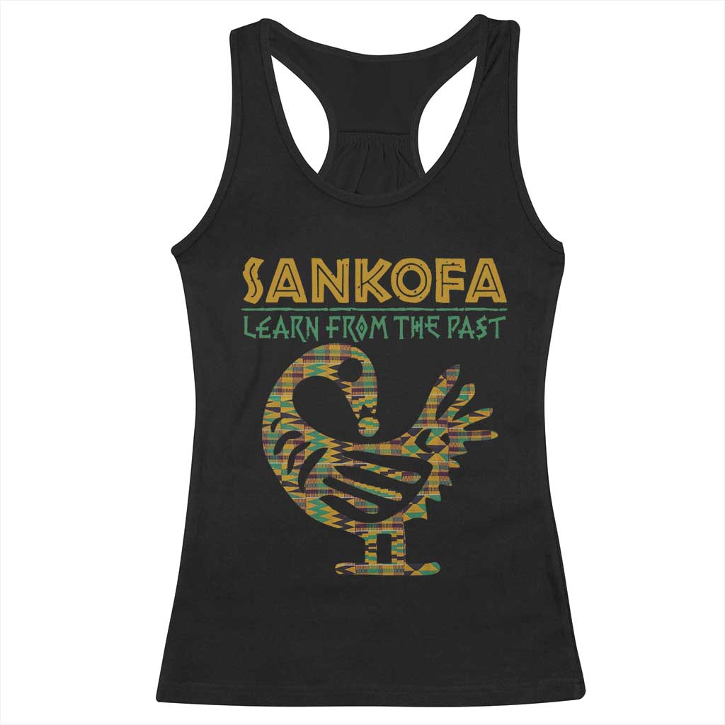 Sankofa Learn From The Past Racerback Tank Top African Bird Black History Akan Pattern