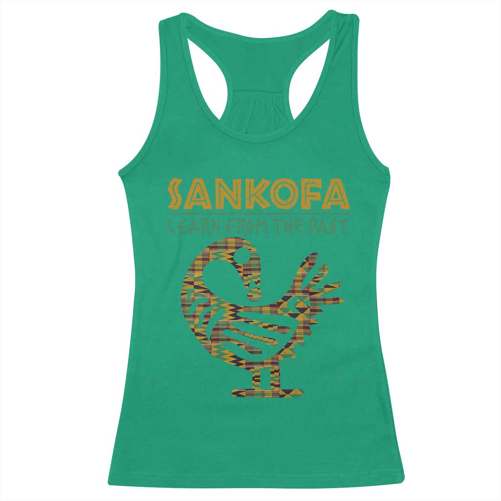 Sankofa Learn From The Past Racerback Tank Top African Bird Black History Akan Pattern