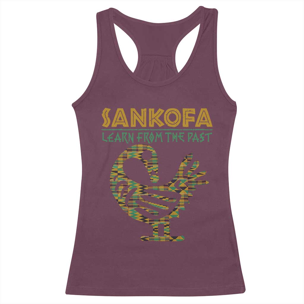Sankofa Learn From The Past Racerback Tank Top African Bird Black History Akan Pattern