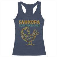 Sankofa Learn From The Past Racerback Tank Top African Bird Black History Akan Pattern