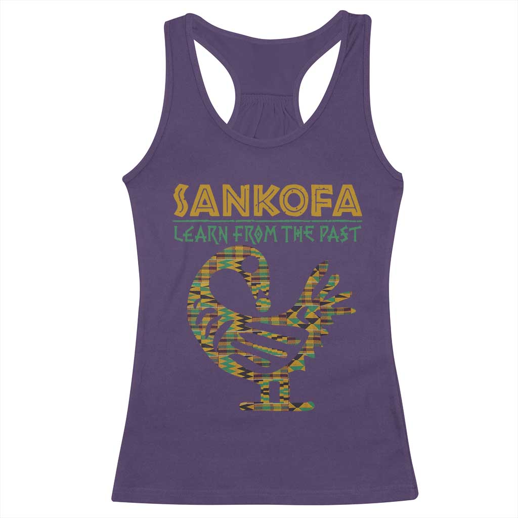 Sankofa Learn From The Past Racerback Tank Top African Bird Black History Akan Pattern