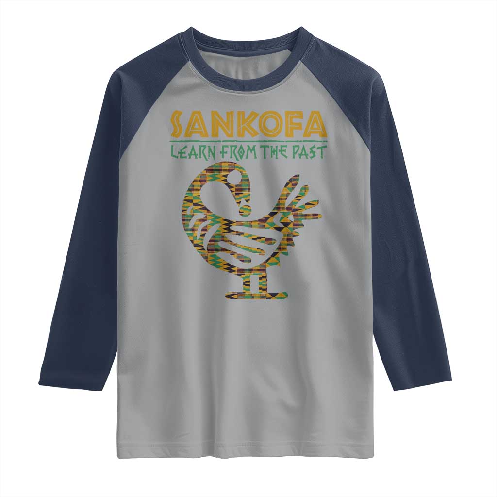 Sankofa Learn From The Past Raglan Shirt African Bird Black History Akan Pattern