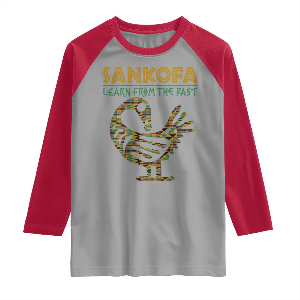 Sankofa Learn From The Past Raglan Shirt African Bird Black History Akan Pattern