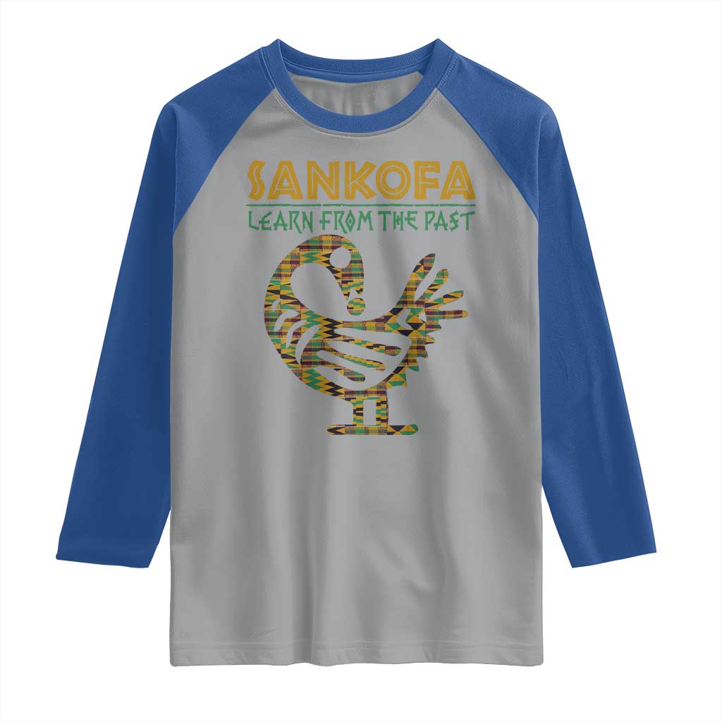 Sankofa Learn From The Past Raglan Shirt African Bird Black History Akan Pattern