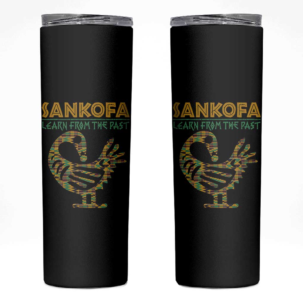 Sankofa Learn From The Past Skinny Tumbler African Bird Black History Akan Pattern