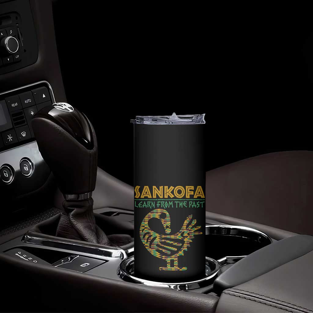 Sankofa Learn From The Past Skinny Tumbler African Bird Black History Akan Pattern