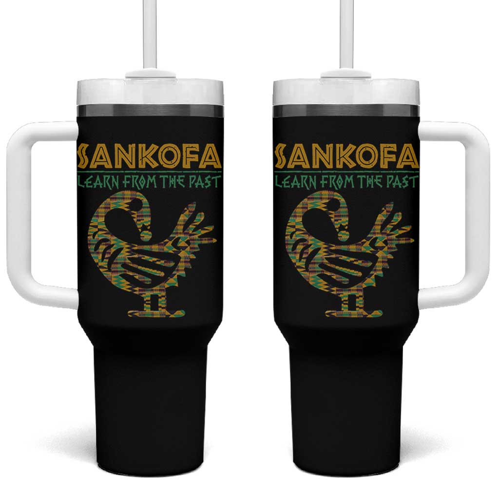 Sankofa Learn From The Past Tumbler With Handle African Bird Black History Akan Pattern