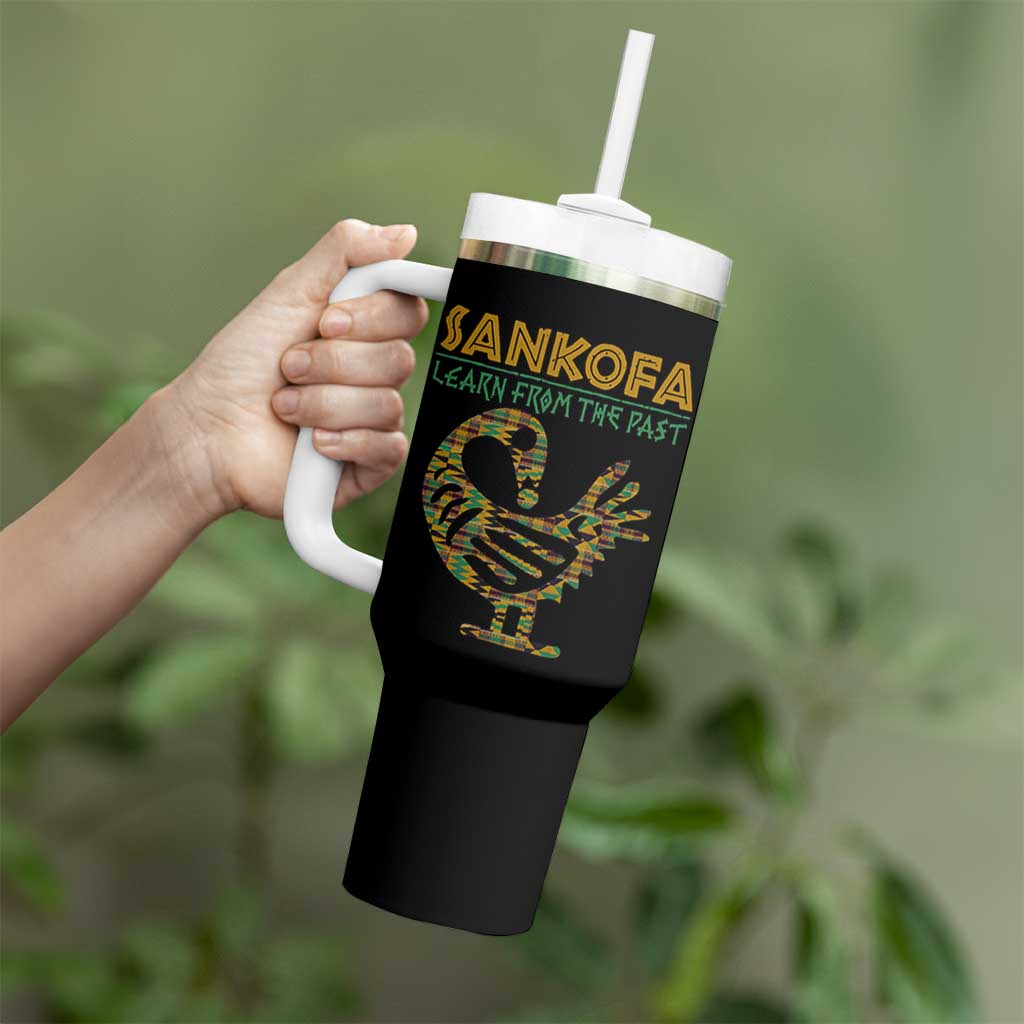 Sankofa Learn From The Past Tumbler With Handle African Bird Black History Akan Pattern
