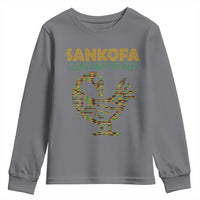 Sankofa Learn From The Past Youth Sweatshirt African Bird Black History Akan Pattern