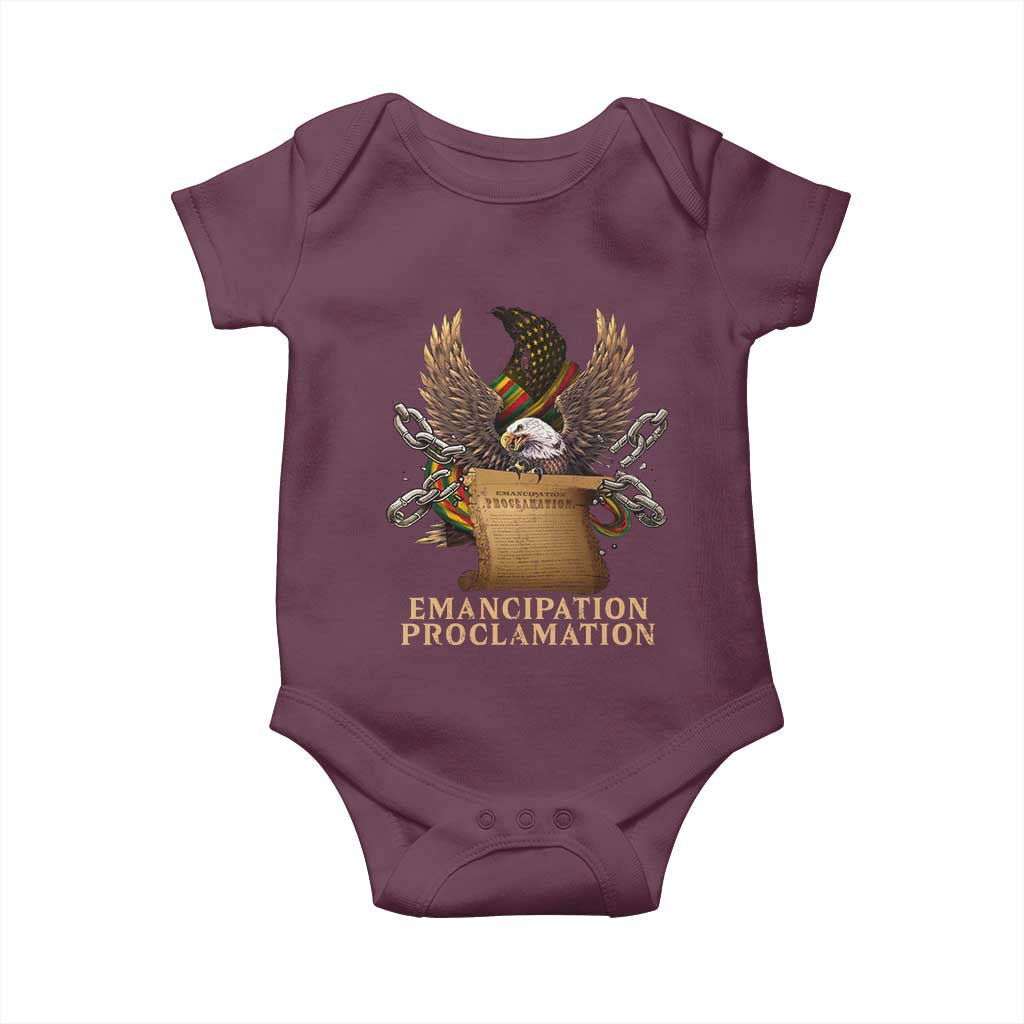 Emancipation Proclamation Baby Onesie Juneteenth End of Slavery Bald Eagle