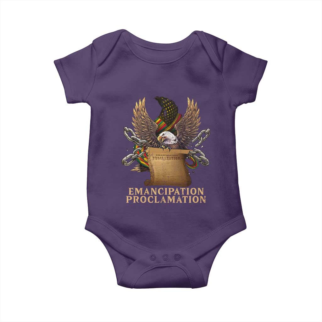 Emancipation Proclamation Baby Onesie Juneteenth End of Slavery Bald Eagle