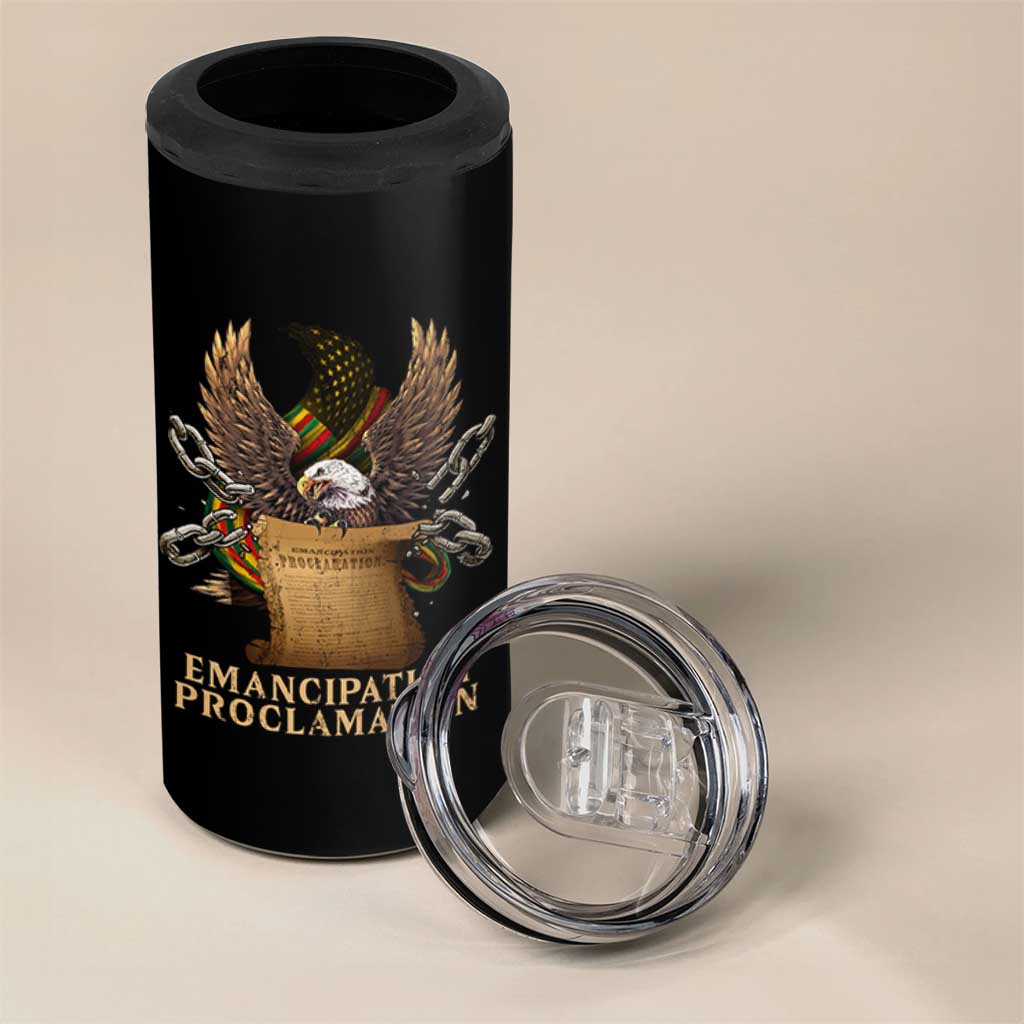Emancipation Proclamation 4 in 1 Can Cooler Tumbler Juneteenth End of Slavery Bald Eagle
