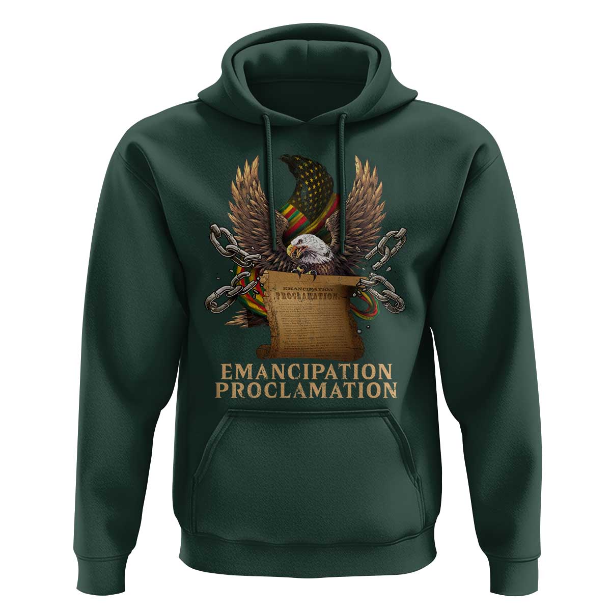 Emancipation Proclamation Hoodie Juneteenth End of Slavery Bald Eagle