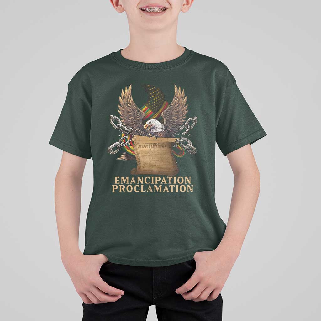 Emancipation Proclamation T Shirt For Kid Juneteenth End of Slavery Bald Eagle