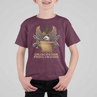 Emancipation Proclamation T Shirt For Kid Juneteenth End of Slavery Bald Eagle
