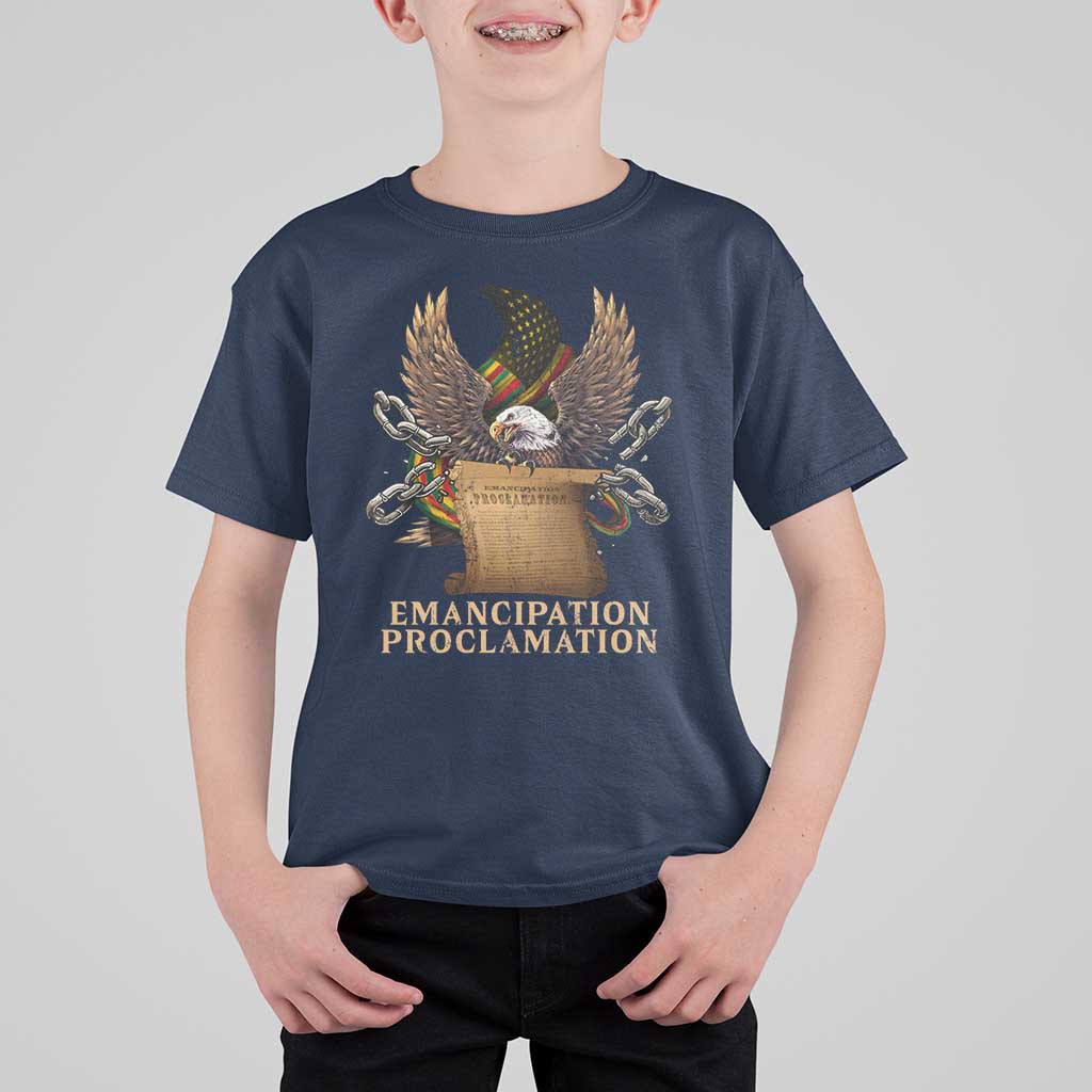 Emancipation Proclamation T Shirt For Kid Juneteenth End of Slavery Bald Eagle