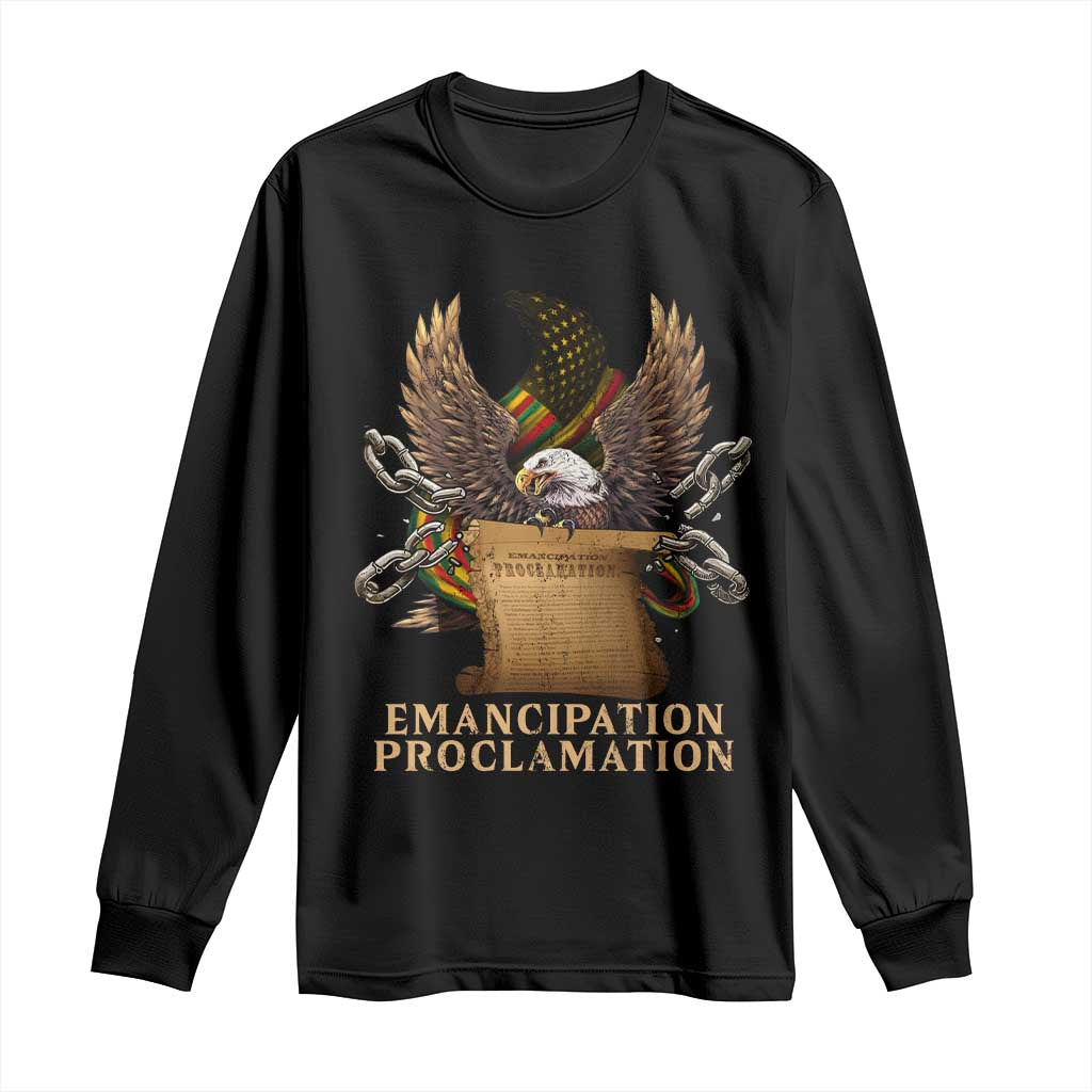 Emancipation Proclamation Long Sleeve Shirt Juneteenth End of Slavery Bald Eagle