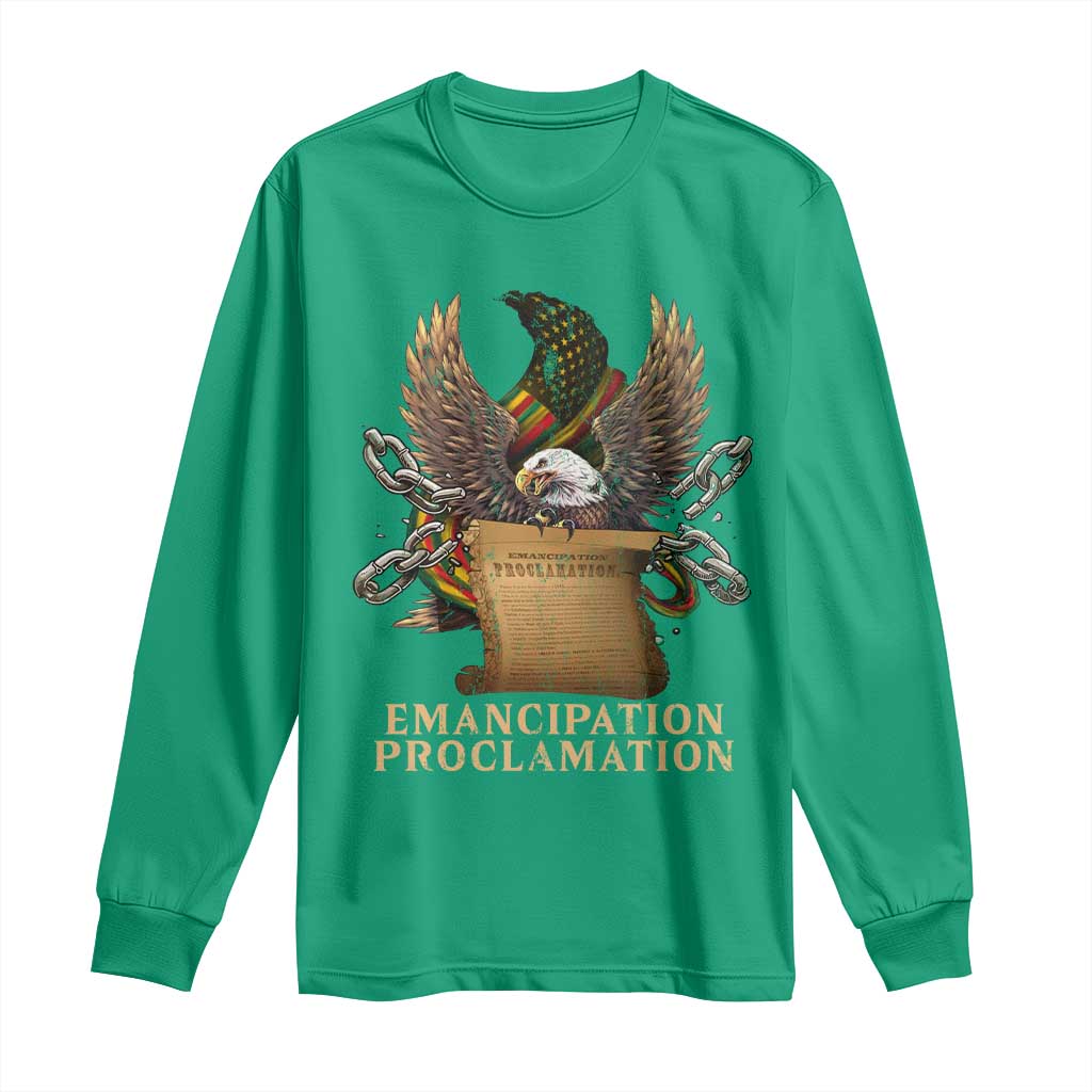 Emancipation Proclamation Long Sleeve Shirt Juneteenth End of Slavery Bald Eagle