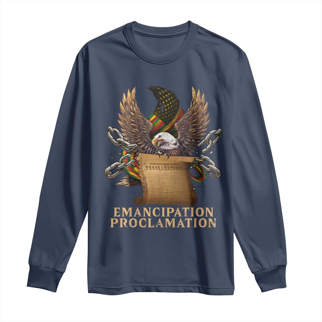 Emancipation Proclamation Long Sleeve Shirt Juneteenth End of Slavery Bald Eagle
