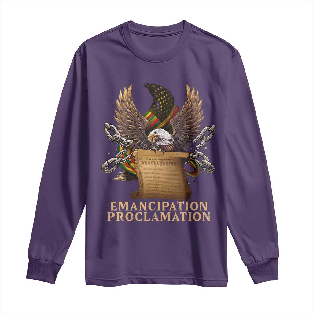 Emancipation Proclamation Long Sleeve Shirt Juneteenth End of Slavery Bald Eagle