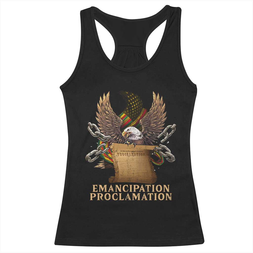 Emancipation Proclamation Racerback Tank Top Juneteenth End of Slavery Bald Eagle