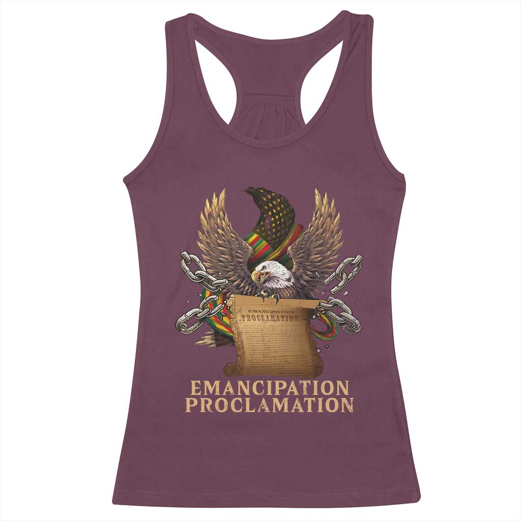 Emancipation Proclamation Racerback Tank Top Juneteenth End of Slavery Bald Eagle