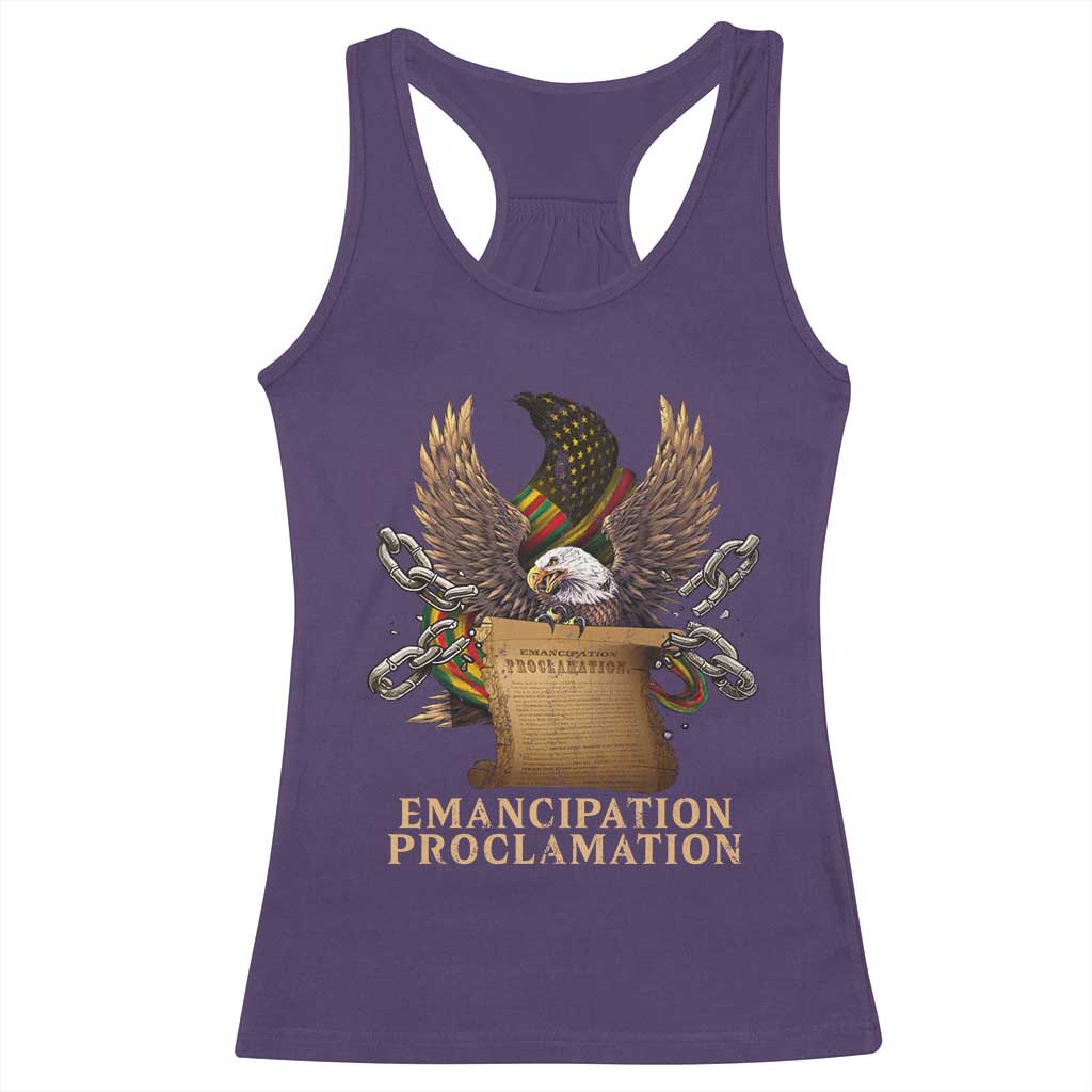 Emancipation Proclamation Racerback Tank Top Juneteenth End of Slavery Bald Eagle