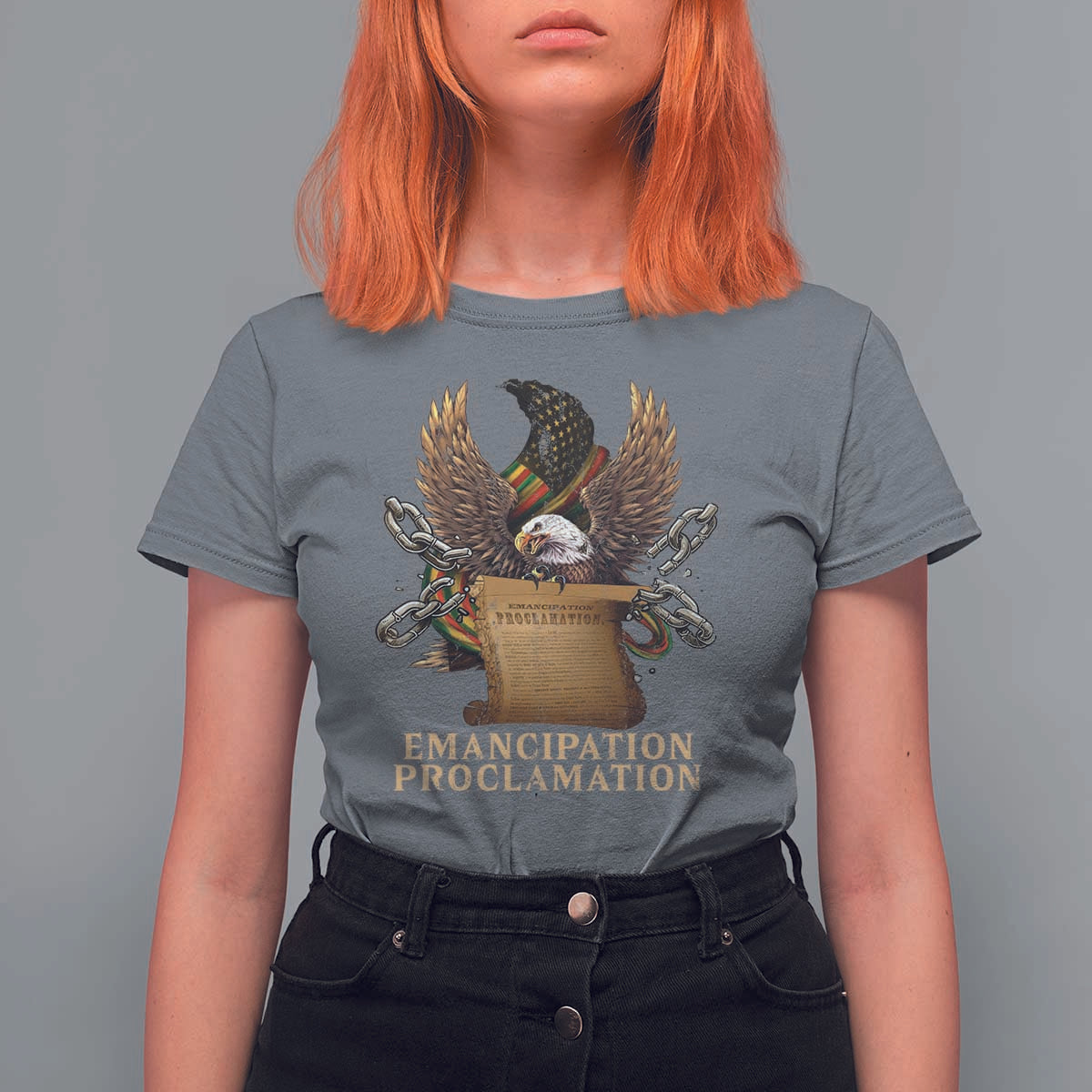 Emancipation Proclamation T Shirt For Women Juneteenth End of Slavery Bald Eagle