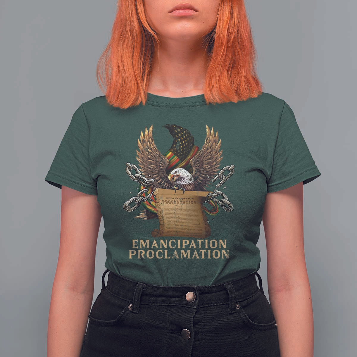 Emancipation Proclamation T Shirt For Women Juneteenth End of Slavery Bald Eagle