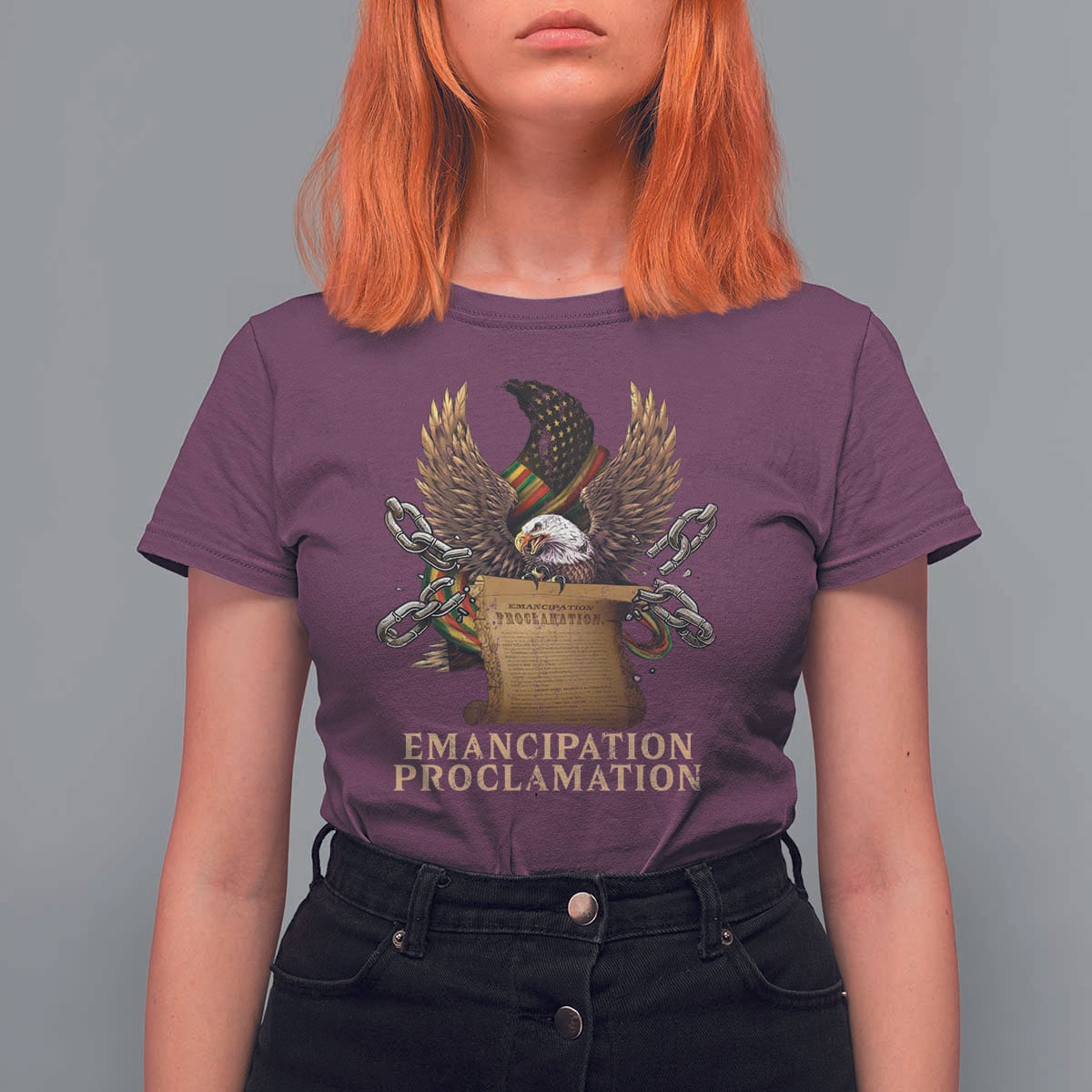 Emancipation Proclamation T Shirt For Women Juneteenth End of Slavery Bald Eagle