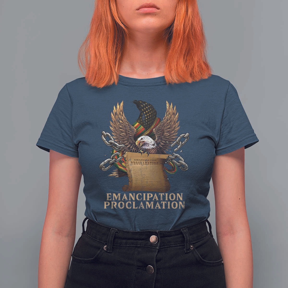 Emancipation Proclamation T Shirt For Women Juneteenth End of Slavery Bald Eagle