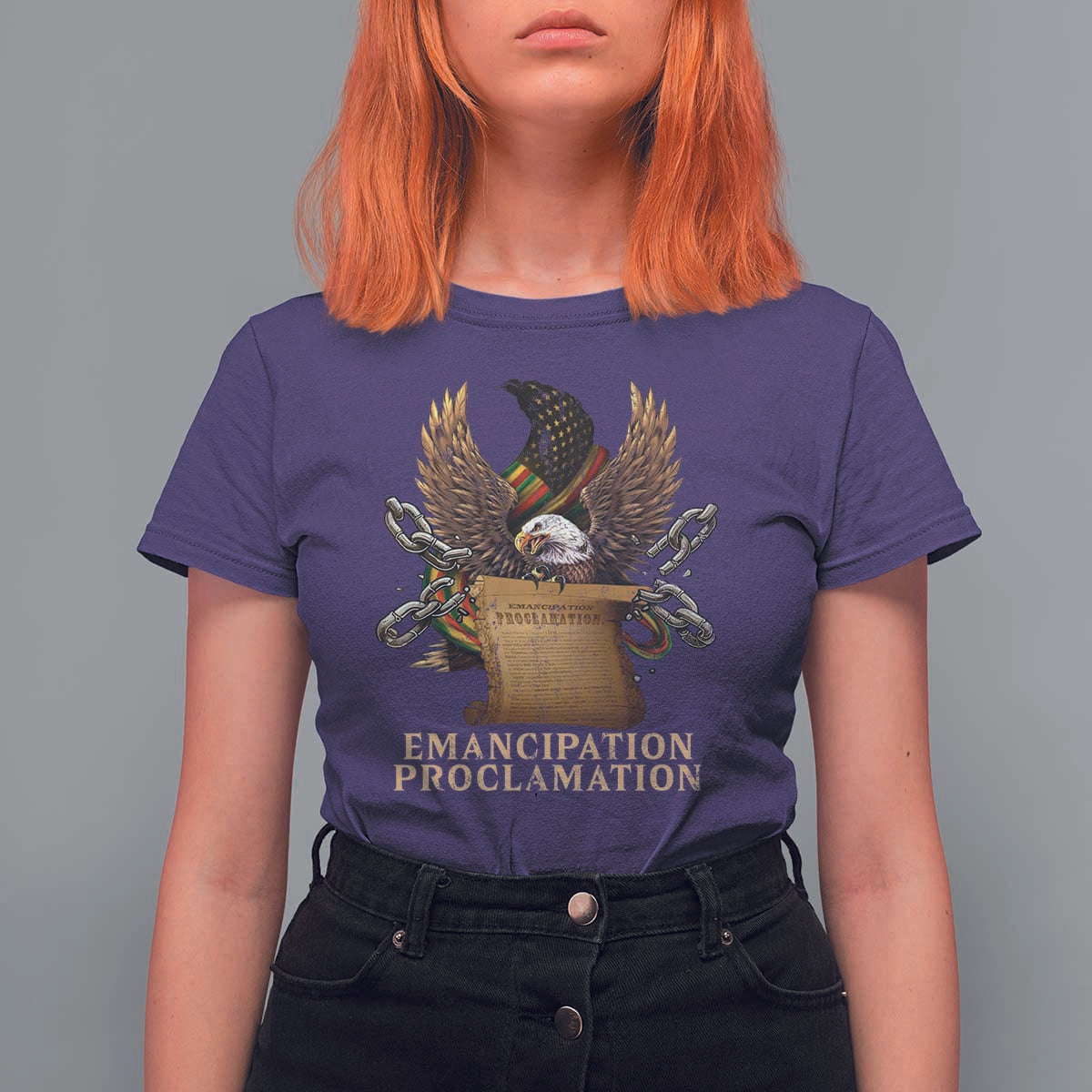 Emancipation Proclamation T Shirt For Women Juneteenth End of Slavery Bald Eagle