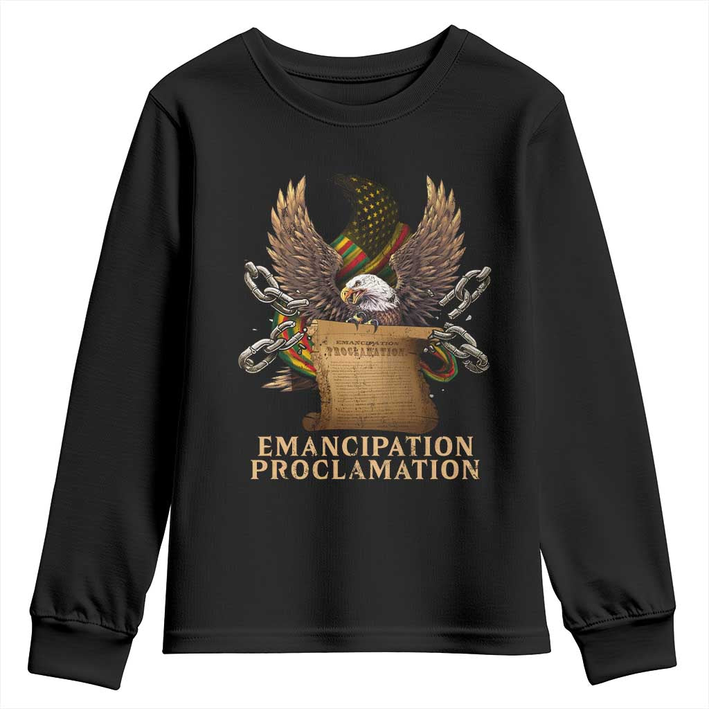Emancipation Proclamation Youth Sweatshirt Juneteenth End of Slavery Bald Eagle