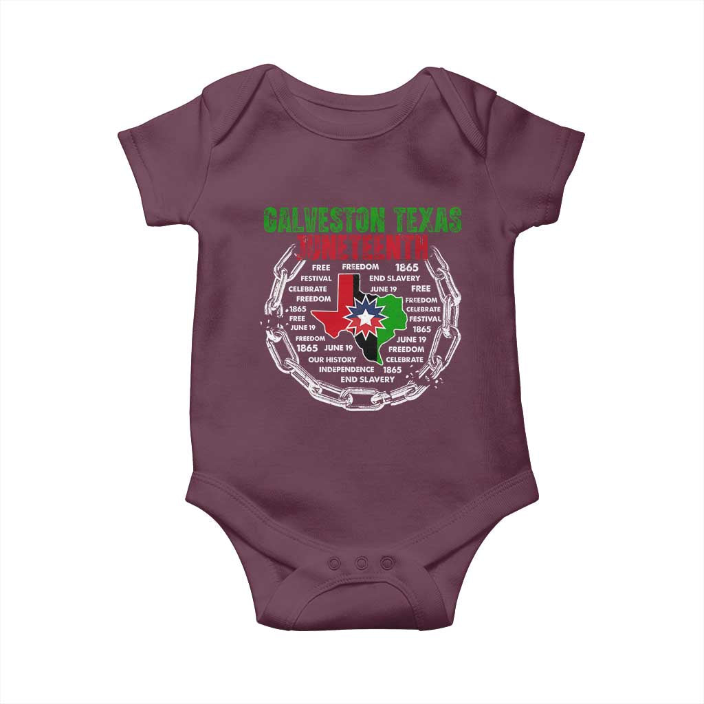Juneteenth Galveston Texas Baby Onesie Break The Chain Freedom Since 1865