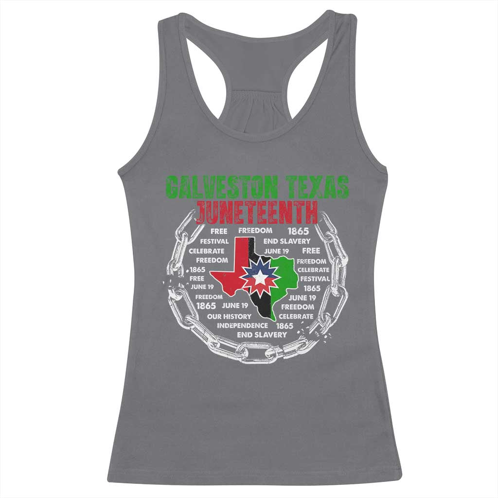 Juneteenth Galveston Texas Racerback Tank Top Break The Chain Freedom Since 1865