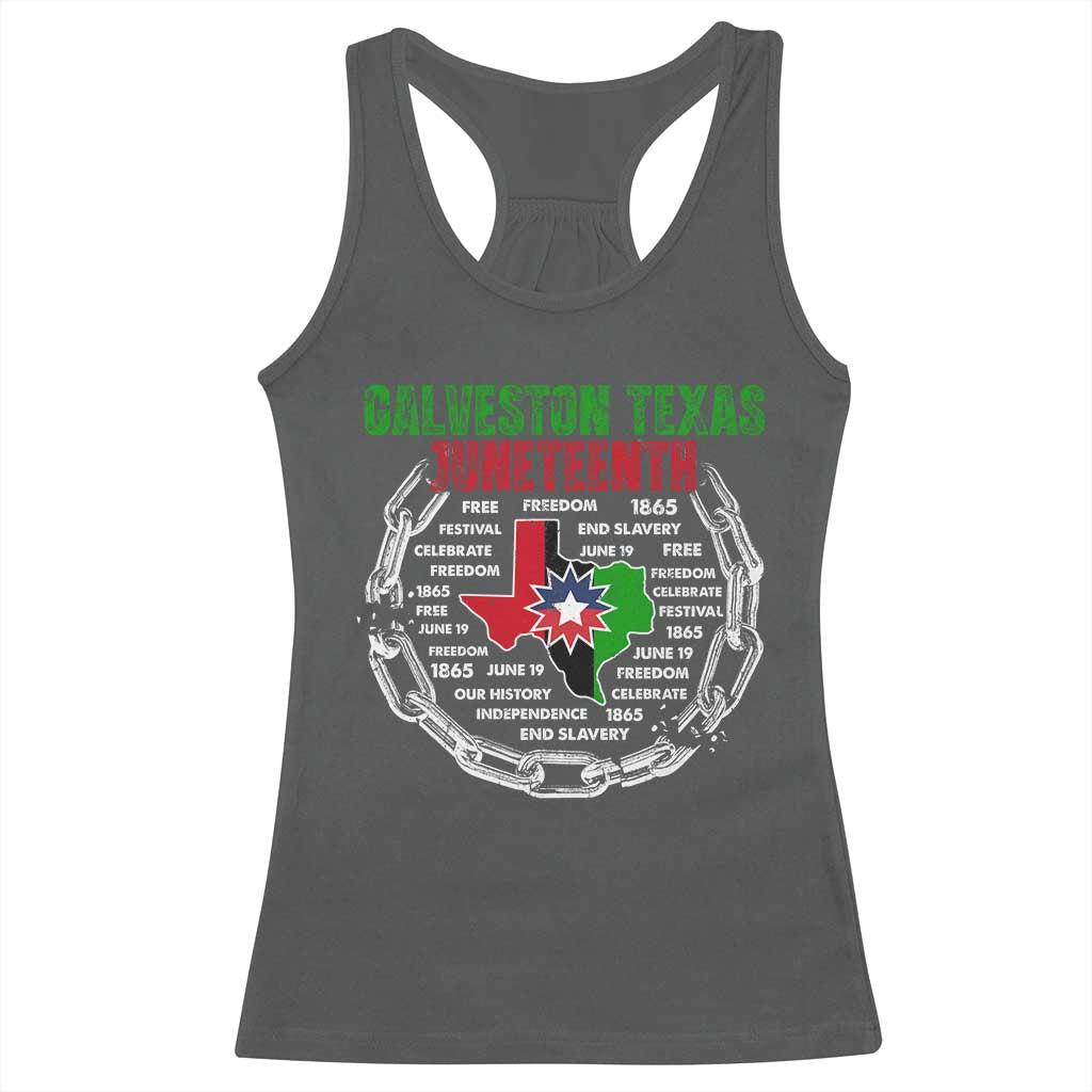 Juneteenth Galveston Texas Racerback Tank Top Break The Chain Freedom Since 1865