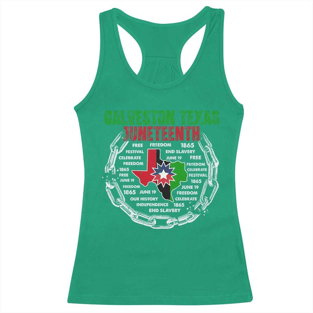 Juneteenth Galveston Texas Racerback Tank Top Break The Chain Freedom Since 1865