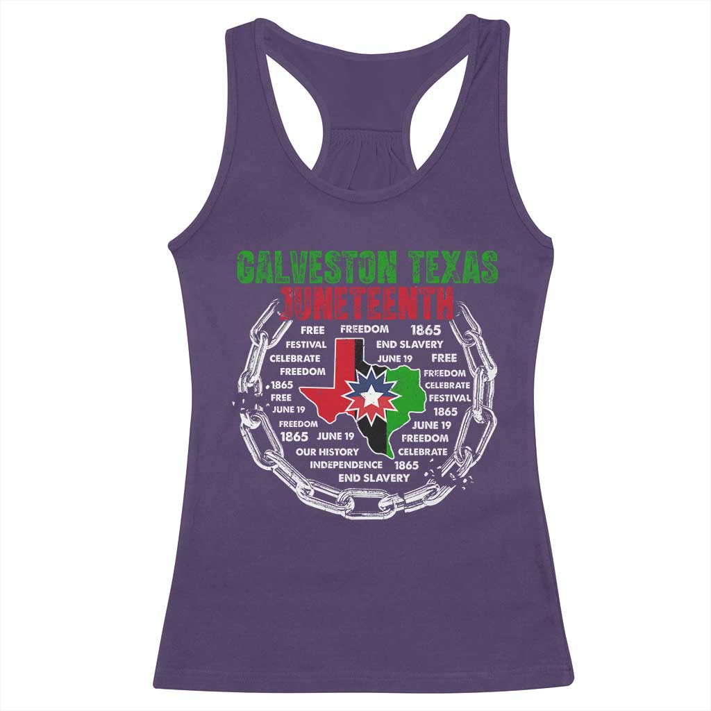 Juneteenth Galveston Texas Racerback Tank Top Break The Chain Freedom Since 1865
