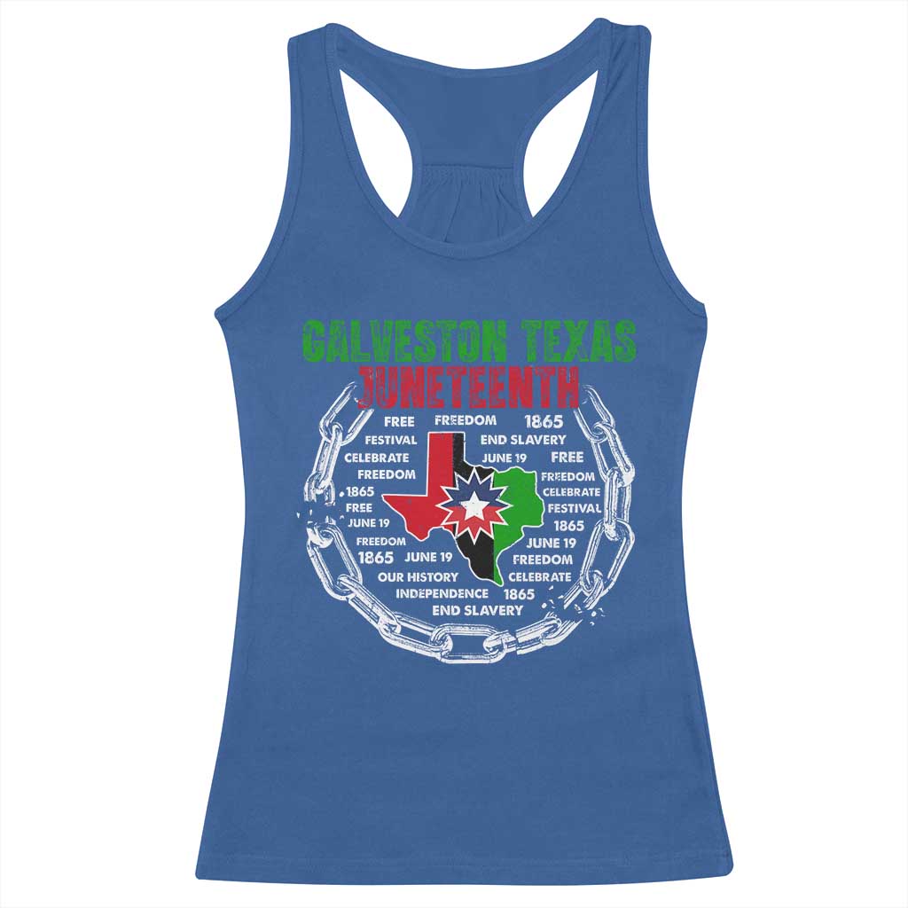 Juneteenth Galveston Texas Racerback Tank Top Break The Chain Freedom Since 1865