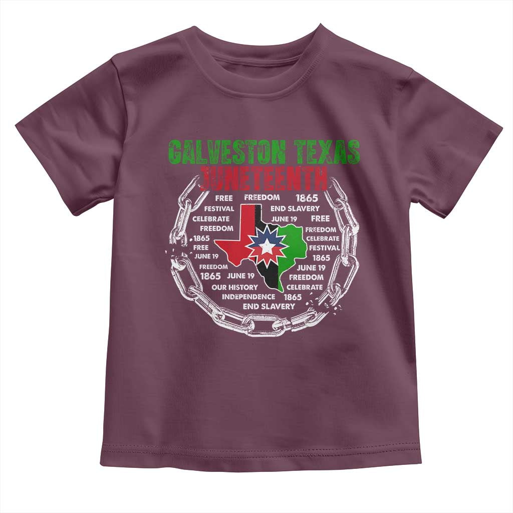Juneteenth Galveston Texas Toddler T Shirt Break The Chain Freedom Since 1865