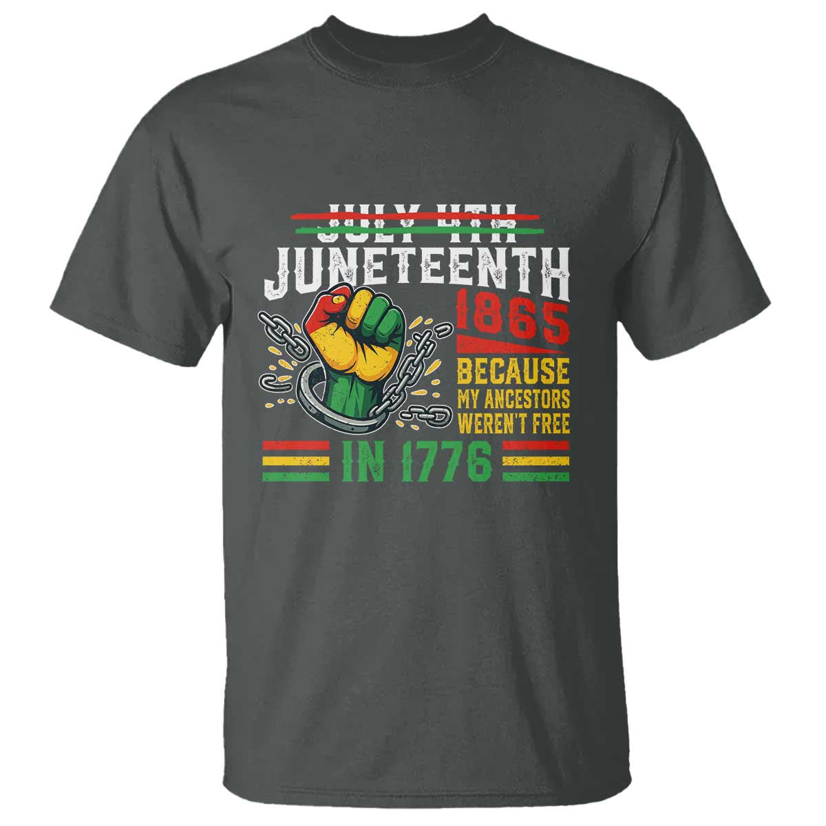 Juneteenth 1865 Because My Ancestors Weren't Free In 1776 T Shirt Break The Chains