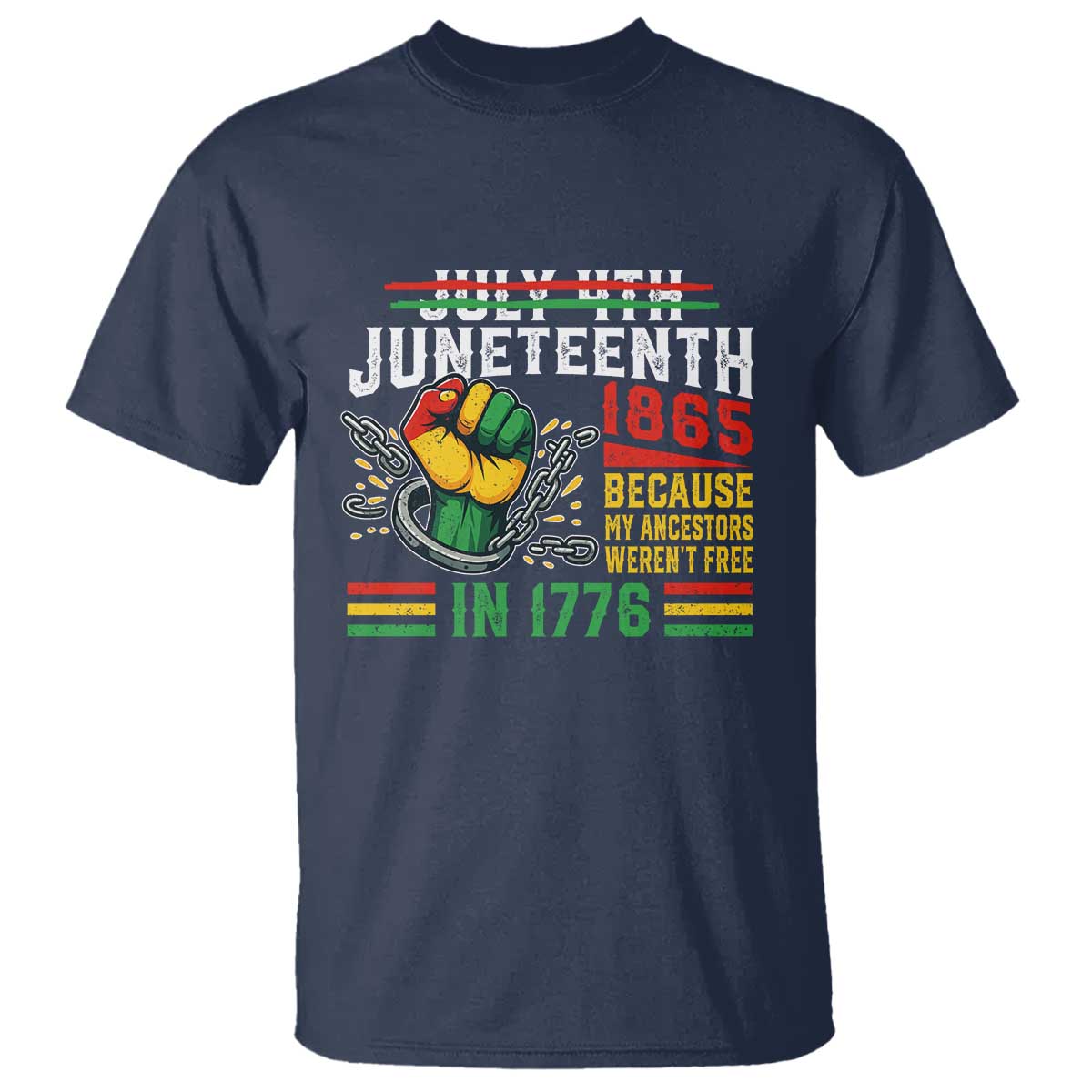 Juneteenth 1865 Because My Ancestors Weren't Free In 1776 T Shirt Break The Chains