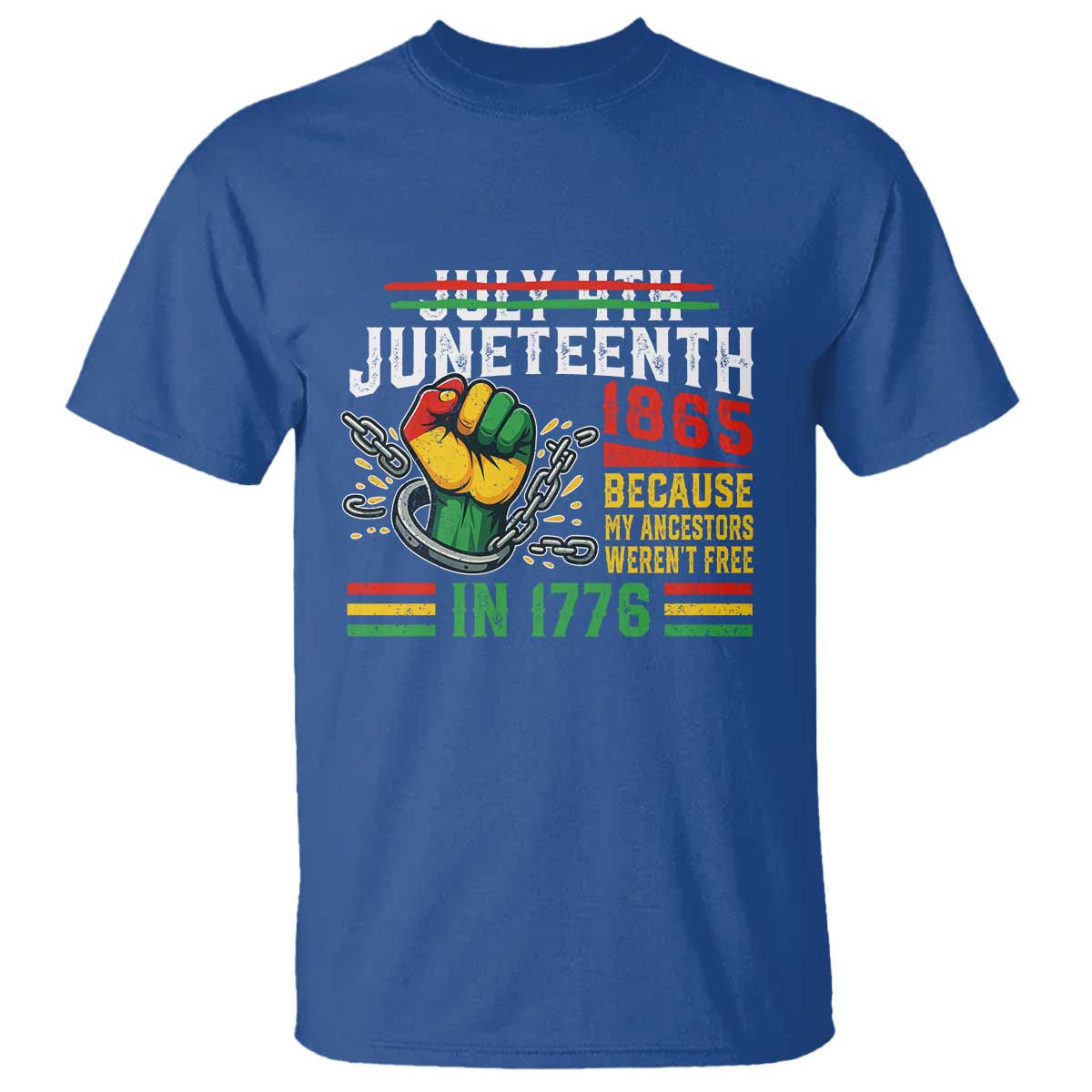 Juneteenth 1865 Because My Ancestors Weren't Free In 1776 T Shirt Break The Chains