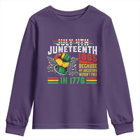 Juneteenth 1865 Because My Ancestors Weren't Free In 1776 Youth Sweatshirt Break The Chains