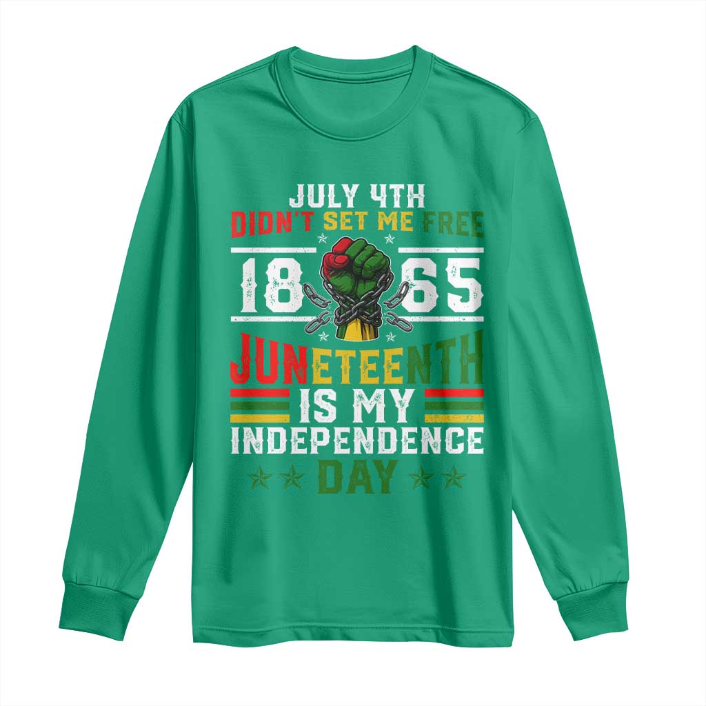 July 4th Didn't Set Me Free 1865 Juneteenth Is My Independence Day Long Sleeve Shirt
