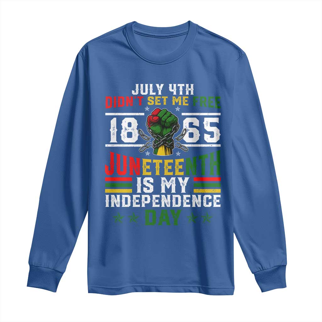 July 4th Didn't Set Me Free 1865 Juneteenth Is My Independence Day Long Sleeve Shirt