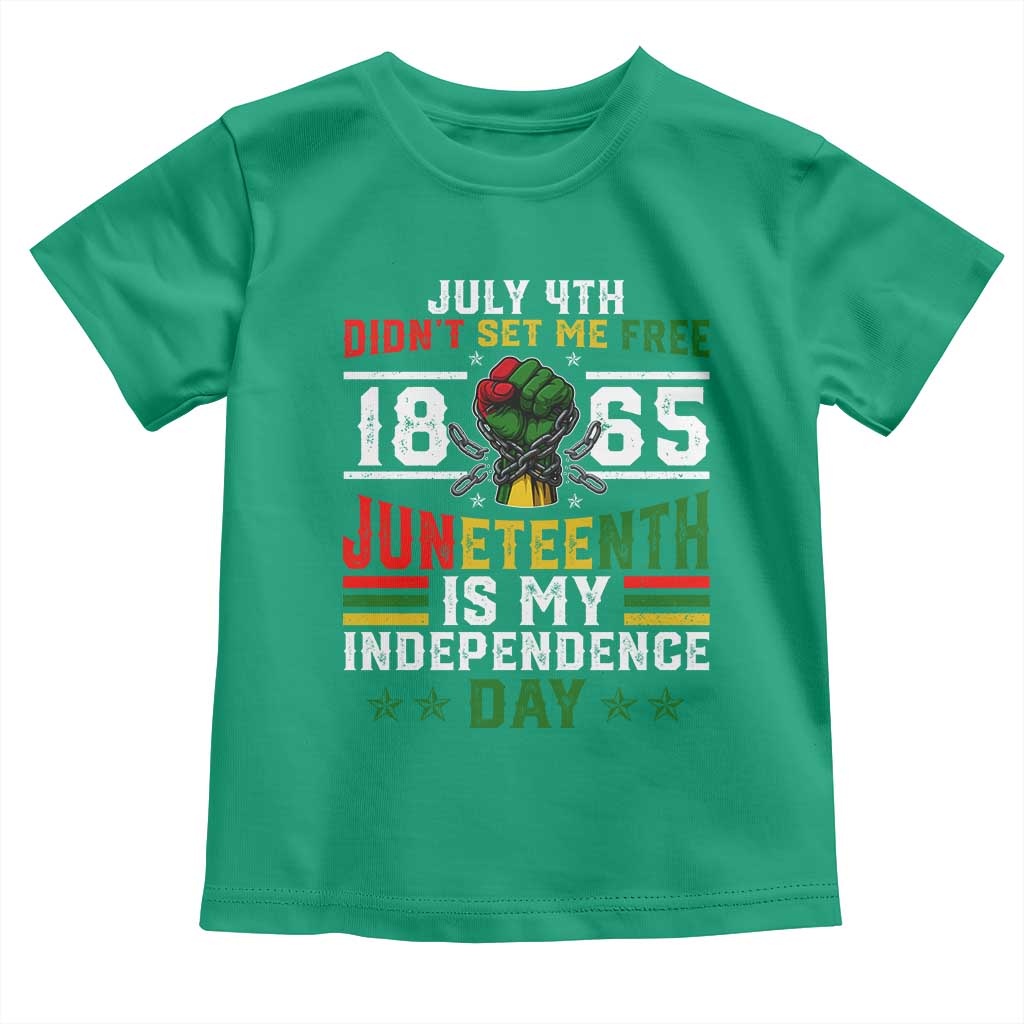 July 4th Didn't Set Me Free 1865 Juneteenth Is My Independence Day Toddler T Shirt