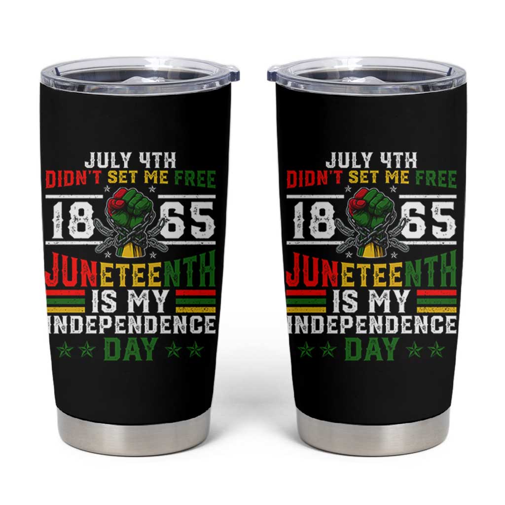 July 4th Didn't Set Me Free 1865 Juneteenth Is My Independence Day Tumbler Cup